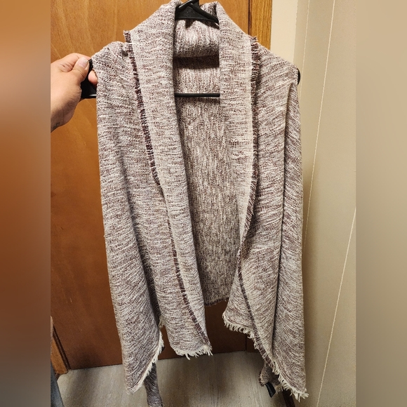 Express Sleeveless Cardigan Women's Poncho Boho One Size Tan/Beige - Picture 2 of 6